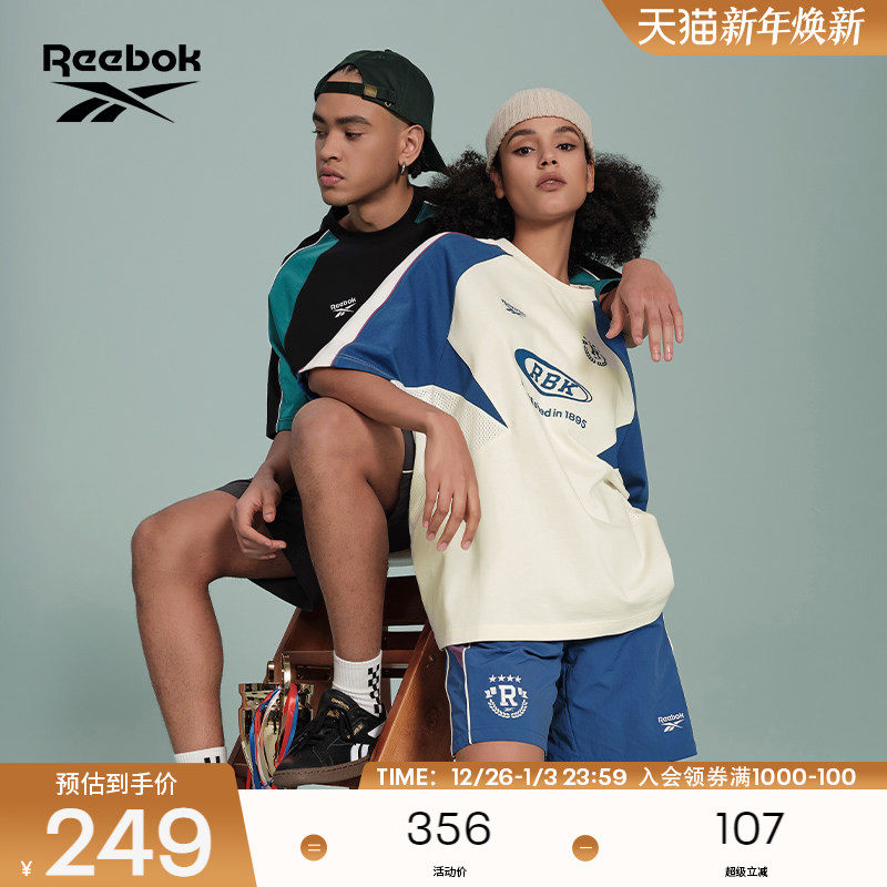 Reebok锐步官方24新品男女情侣款TEE美式复古运动休闲短袖