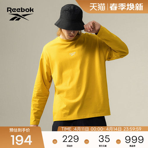 锐步男女美式复古长袖T恤