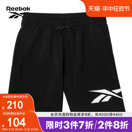 Reebok锐步官方男子COMM WV SHORT运动休闲透气舒适LOGO五分短裤