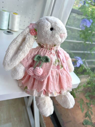 彩菲手作31㎝邦尼兔娃衣草莓裙30㎝伽百利兔衣服中号史马吉着替
