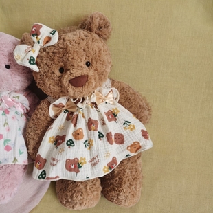 彩菲手作巴纳布斯猪裙子衣服巴塞罗熊着替毛绒玩偶衣服蝴蝶结纯棉
