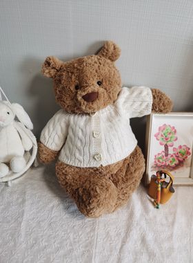 彩菲手作巴塞罗熊28cm36cm47cm56cm衣服圣诞开衫毛衣玩偶着替娃衣