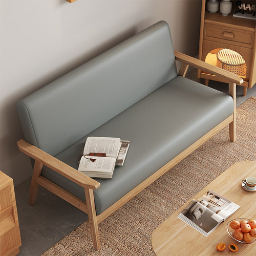 实木日式沙发小户型客厅公寓简易原木风单人双人椅出租屋小型简约 - 封面