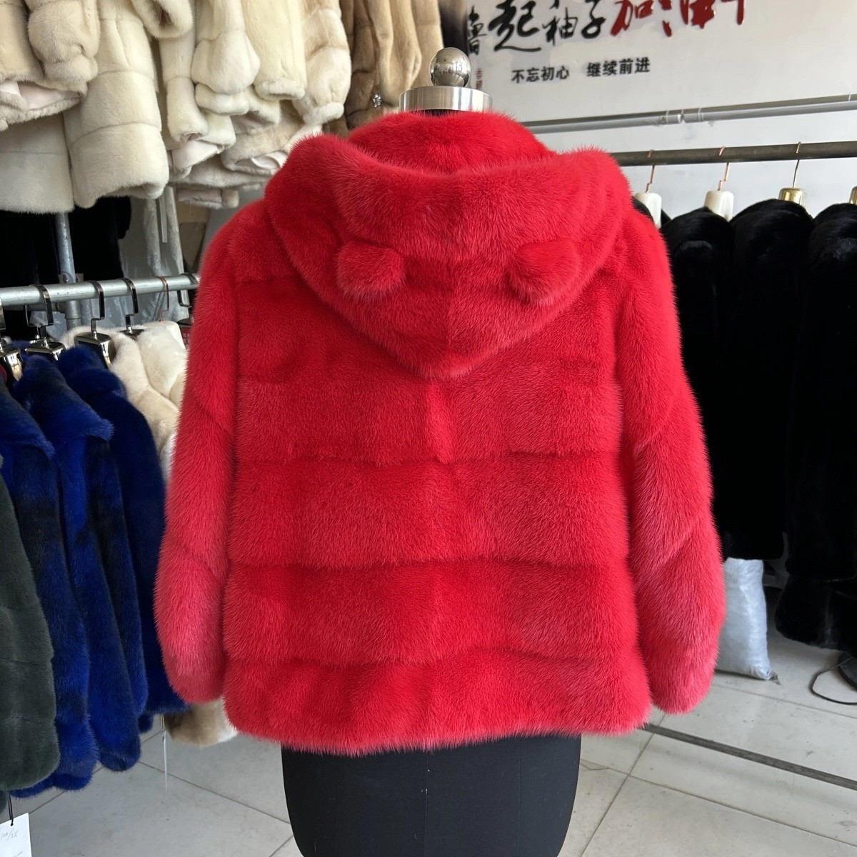 反季特价貂皮大衣女整貂天鹅绒水貂皮草外套连帽