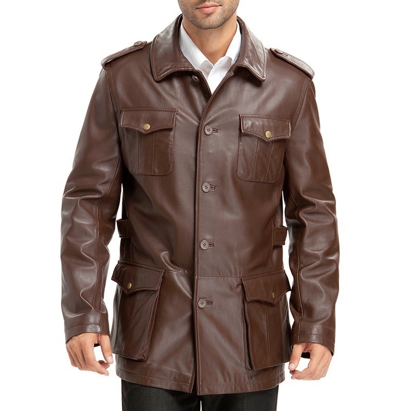 bgsd男装经典夹克绵羊皮