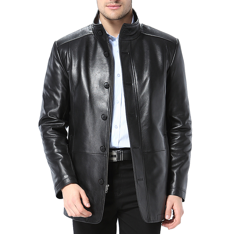 立领夹棉外套皮衣