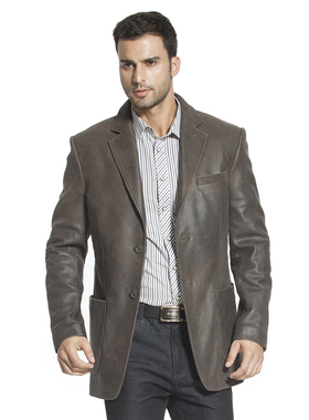 BGSD时尚高档男装水晶牛皮外套真皮西装皮衣236500