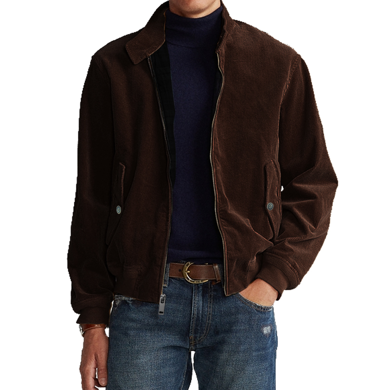 经典款灯芯绒哈林顿夹克男装