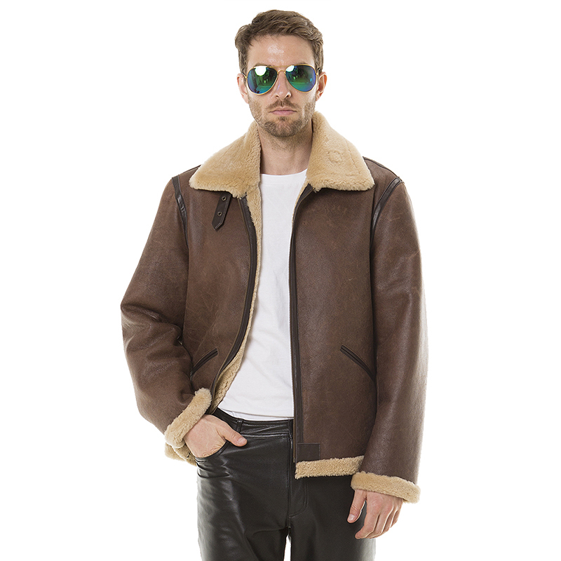 飞行服男士外套夹克真皮皮衣