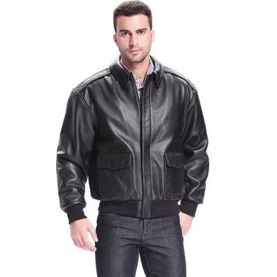 飞行员牛皮真皮皮衣外套