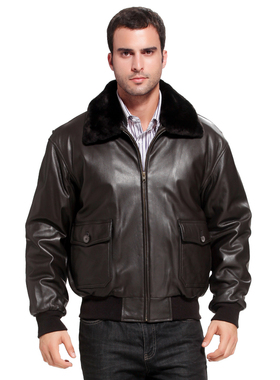 男士二战经典海军G1飞行员真皮夹克头层羊皮牛皮马皮皮衣短款外套