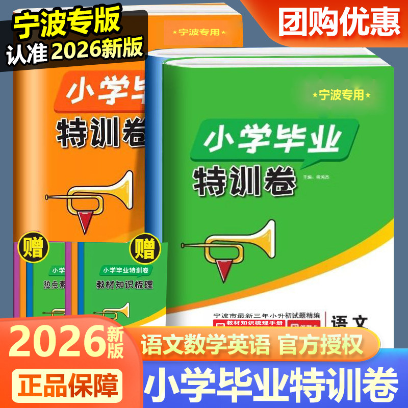 宁波专用2026新版小学毕业特训卷小升初分班考试卷语文数学英语任选 小学生六6年级升初中毕业特训试卷考前总复习资料书
