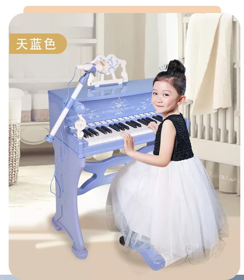 儿童仿真立式小钢琴带麦克风可弹奏宝宝早教益智音乐启蒙玩具礼物