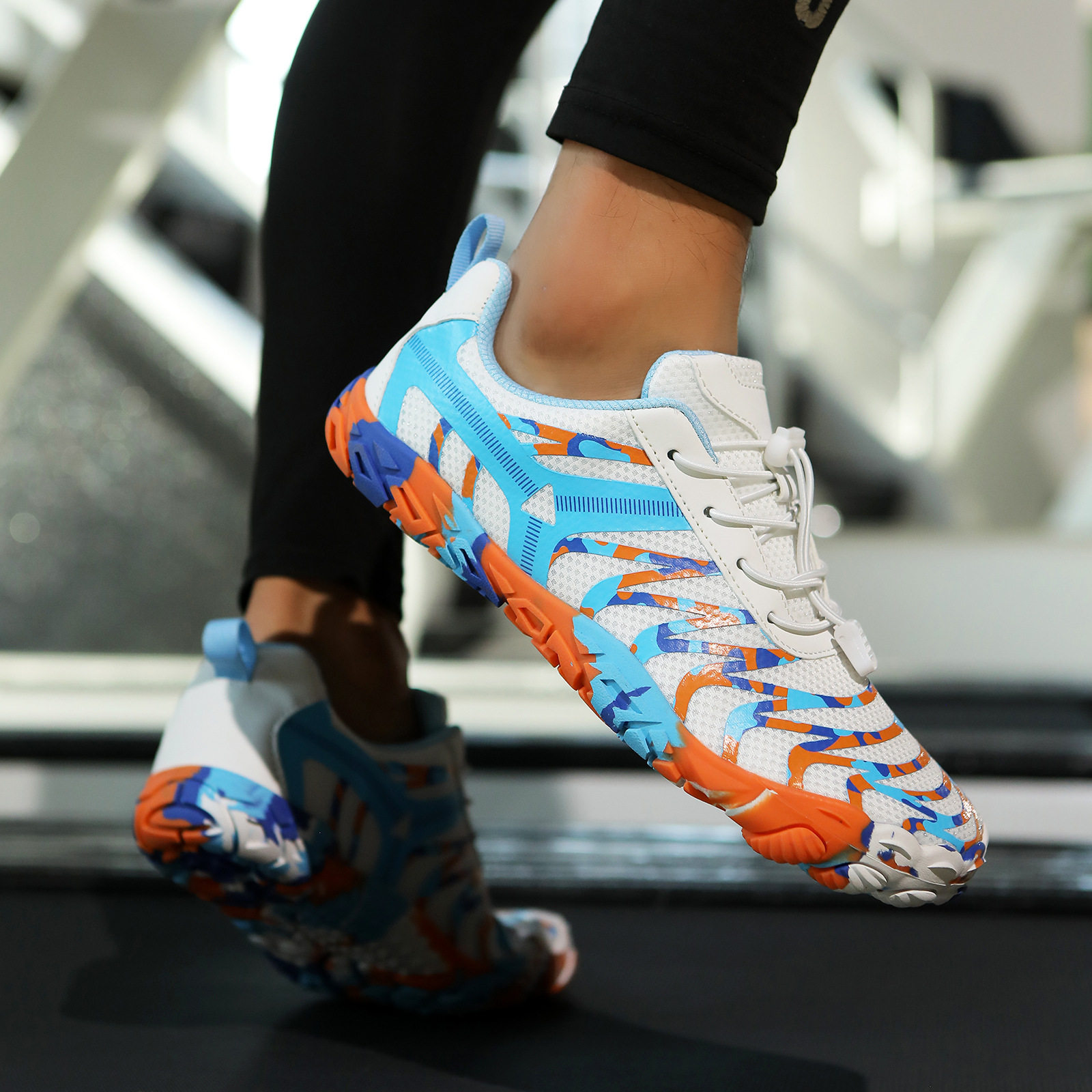 新款沙滩鞋跨境室内运动健身瑜伽跳绳男女鞋透气轻便防滑跑步机鞋