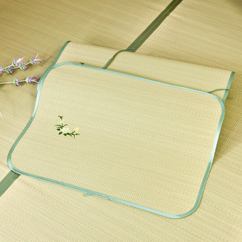 天然草席凉席枕片枕套枕皮2条装