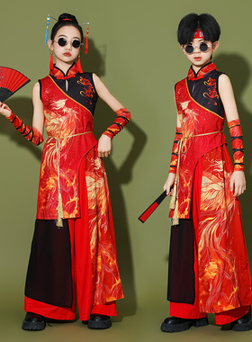 六一中国风啦啦队儿童演出服国潮运动会班服新中式舞蹈打鼓表演服