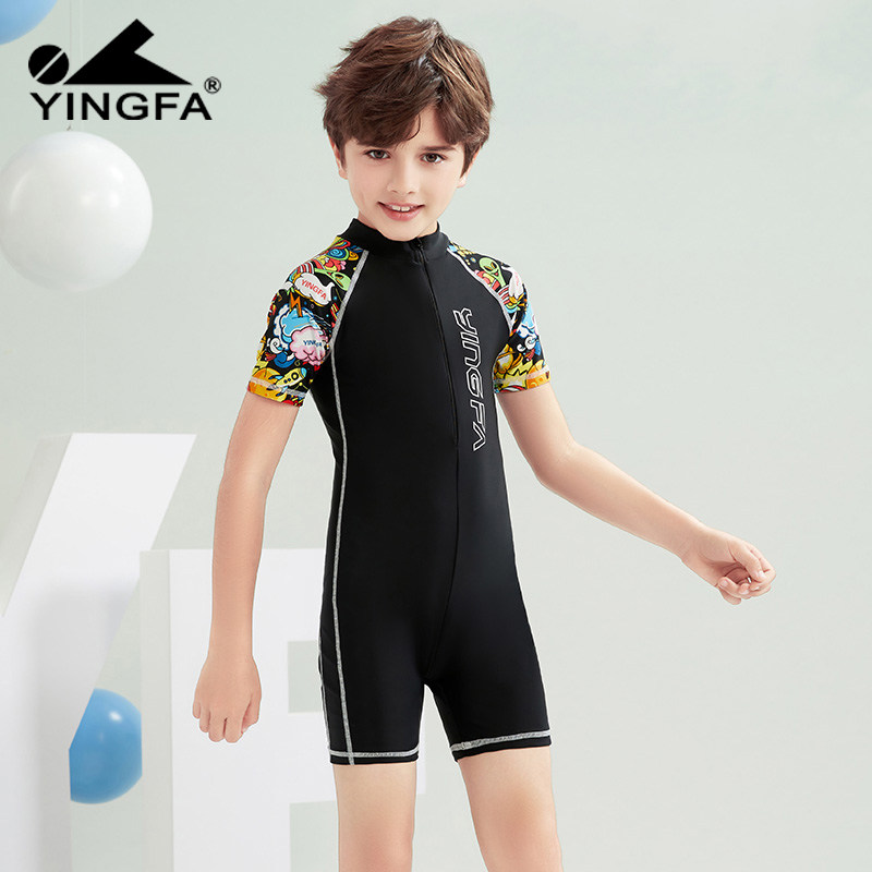 英发儿童泳衣新款小孩青少年中大童专业训练男女童连体游泳装