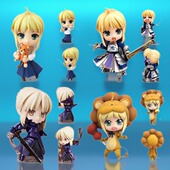 换脸可动粘土 Fate 狮子蓝白摩托塞巴 SABER手办 Q版 Stay Night