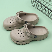 男夏季 新款 外穿防滑两穿包头半拖鞋 洞洞鞋 厚底踩屎感沙滩凉拖鞋 男