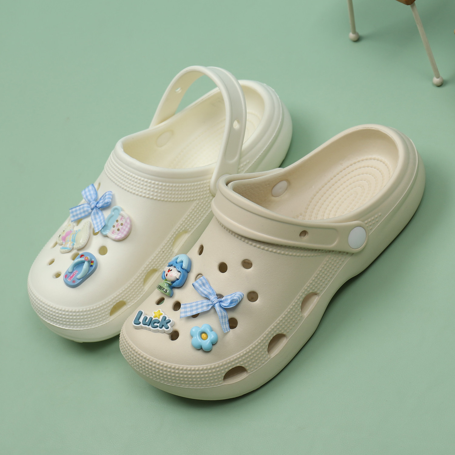 洞洞鞋女夏季新款海边沙滩凉鞋软底防滑小清新平底两穿包头半拖鞋,女鞋,包头拖,淘宝优惠券,粉丝福利购,淘宝优惠卷