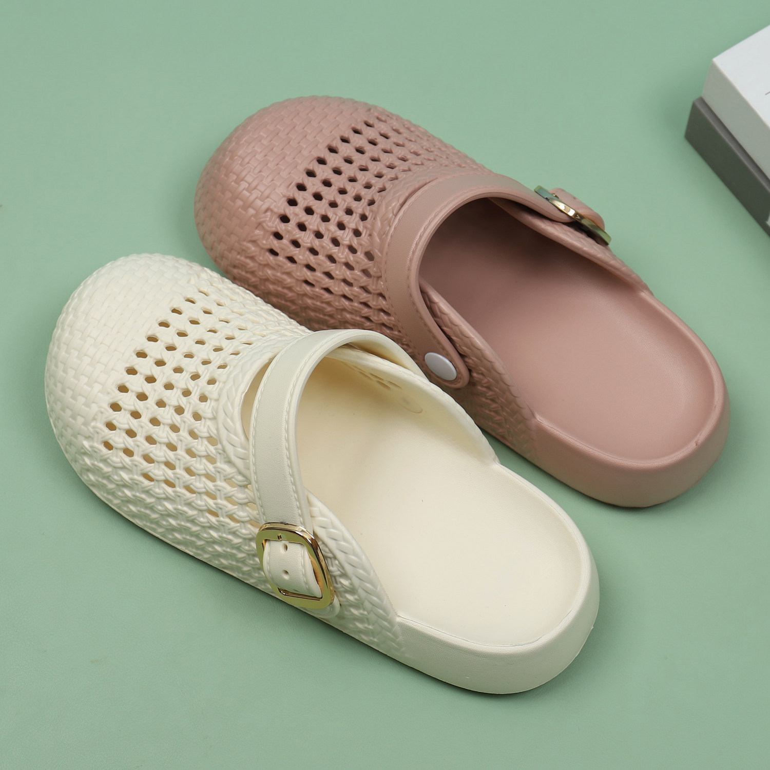 包头凉拖鞋女2026新款防滑踩屎感时尚百搭平底外穿懒人半拖鞋黑色,女鞋,包头拖,淘宝优惠券,粉丝福利购,淘宝优惠卷