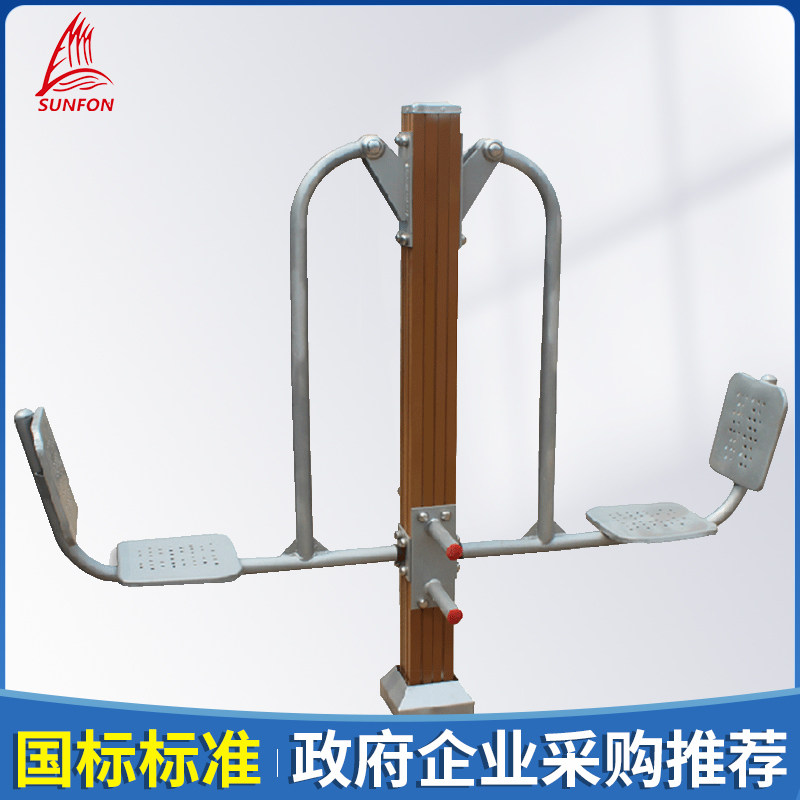 沃尔克户外公园小区路径体育运动塑木双人坐蹬器室外健身器材路径