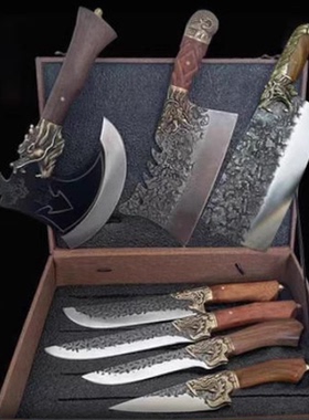 WOLK WOOK龙泉宝刀七件套纯手工锻打精美外观