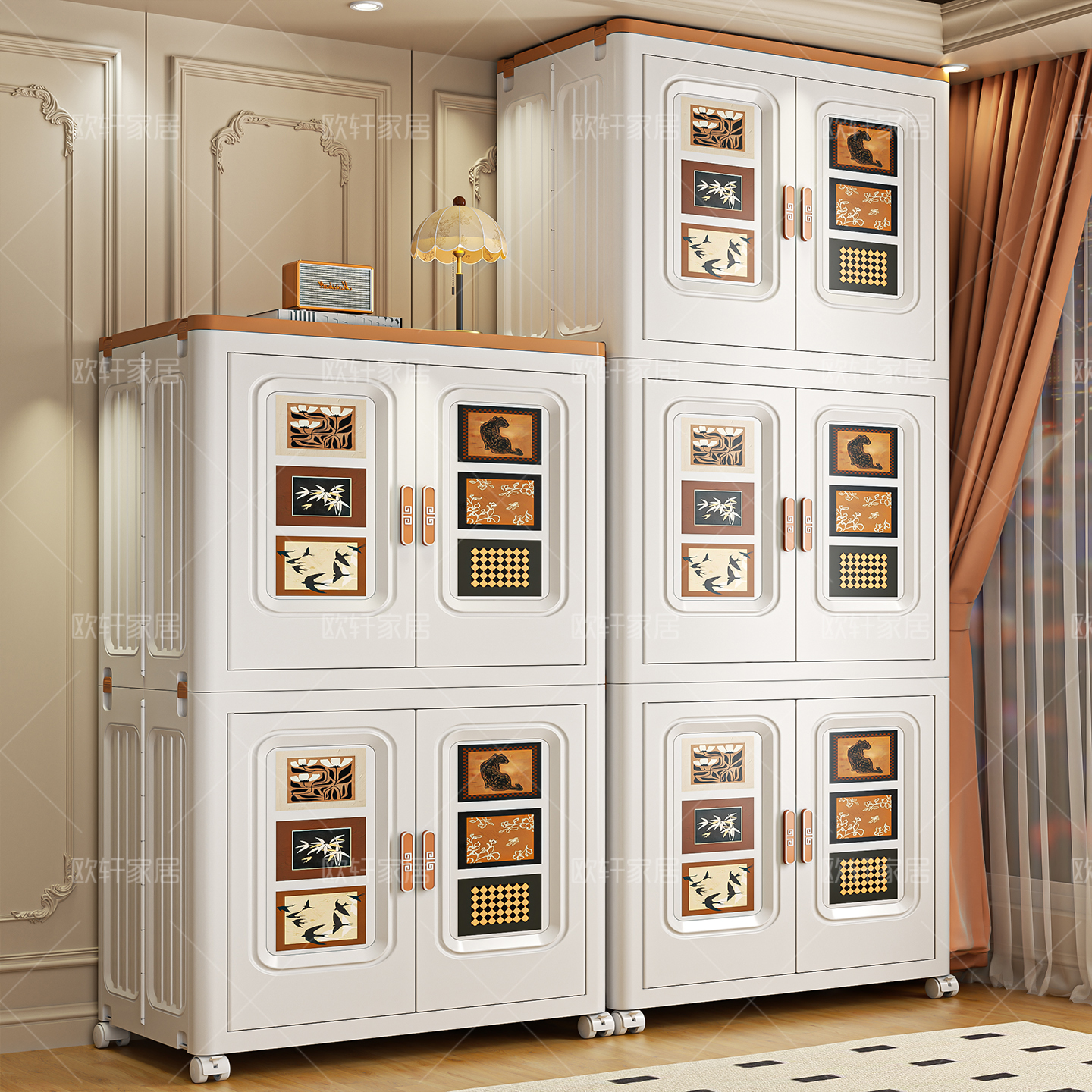 复古风衣柜家用衣服收纳柜