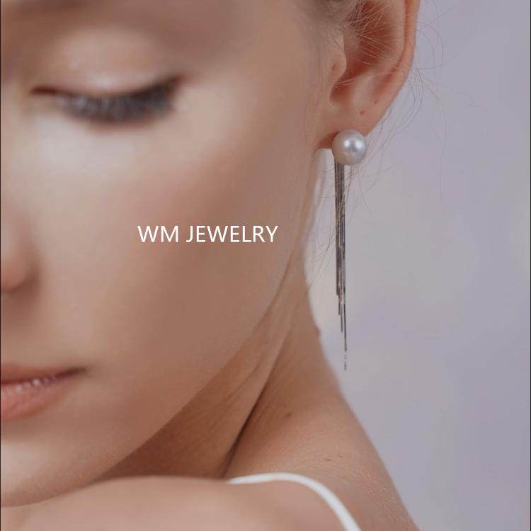 18K金流苏天然银蓝光蓝血澳白珍珠耳环女时尚气质耳坠简约耳饰,珠宝/钻石/翡翠,耳饰,淘宝优惠券,粉丝福利购,淘宝优惠卷