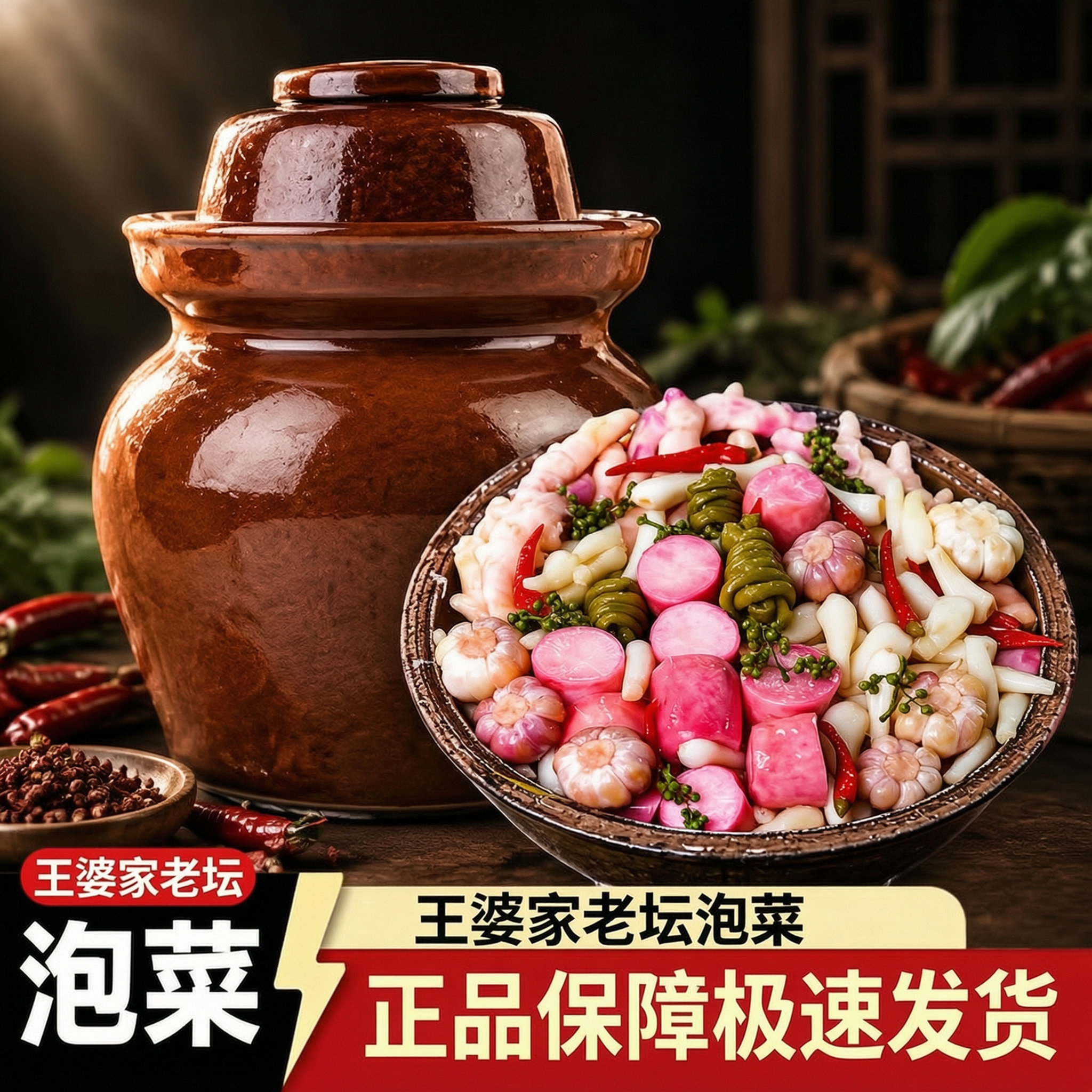 四川王婆家老坛泡菜罐装1坛