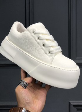 2026春季新款头层牛皮轻便厚底增高真皮透气舒适运动男士休闲板鞋