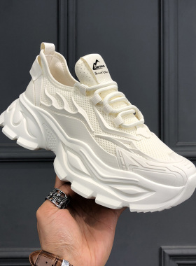 2026年春季新款男士时尚简约休闲鞋厚底舒适增高低帮百搭老爹鞋