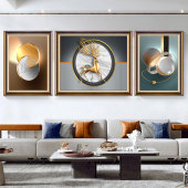 正品 壁画现代轻奢墙画时尚 福禄客厅三联挂画 饰画欧式 沙发背景墙装