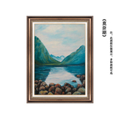 入户背景墙餐厅挂画 山水过道壁画正品 玄关装 饰画莫奈名画油画美式