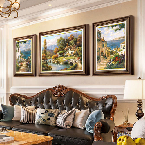 客厅沙发背景墙装饰画防水油画质
