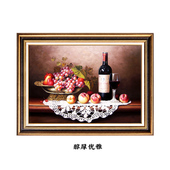 正品 餐厅装 饰画饭厅背景墙画欧美式 油画肌理壁画餐桌墙面墙壁挂画