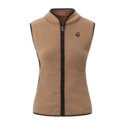 TaylorMade泰勒梅高尔夫新款服装女士摇粒绒背心golf保暖马甲外套