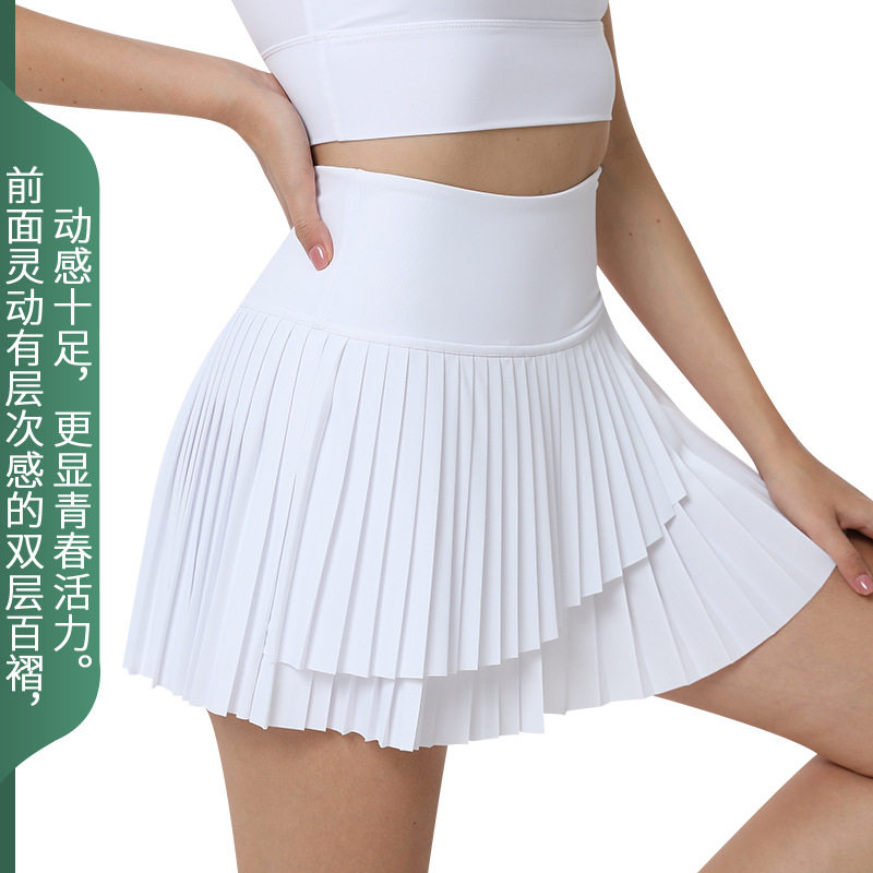 前双层外贸跑步健身百褶瑜伽裙户外高尔夫羽毛球网球裙速干短运动,运动/瑜伽/健身/球迷用品,瑜伽短裙,淘宝优惠券,粉丝福利购,淘宝优惠卷