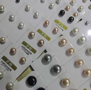 基础天然淡水馒头珍珠s925耳钉杂七杂八款 项链手链徽章胸针纯浮力