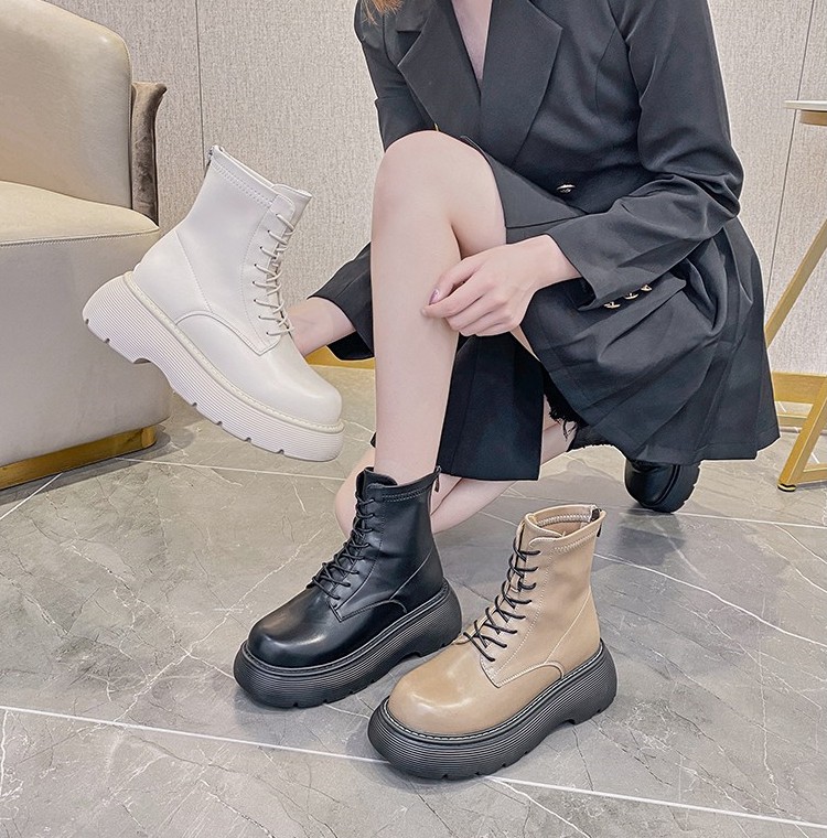 松糕隐形内增高骑士英伦9CM女靴