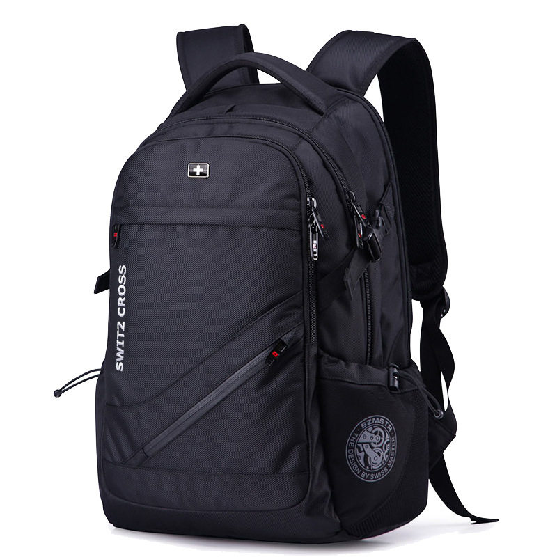 跨境瑞士军士刀双肩包男士商务休闲大容量电脑包中学生书包印