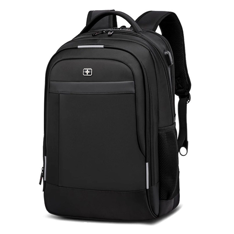 新款瑞士双肩包男士大容量书包大学生商务出差旅行电脑包背包