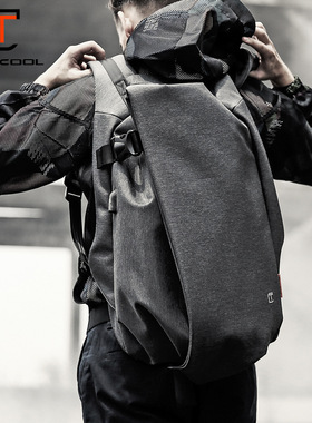 唐酷休闲男士双肩包跨境感电脑包户外大容量旅行背包学生书包