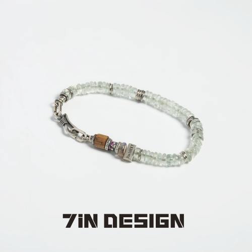 7in【浅草】原创设计天然绿水晶手串情侣轻奢小众精致925纯银手链