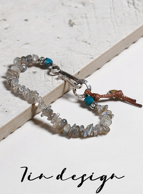 7in 925银手链 【月光】原创小众设计手作编织复古月光手链