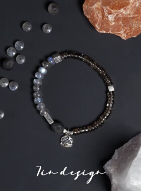 7in 925银手链【乌龙茶】原创小众设计复古手作情侣黑色系手链