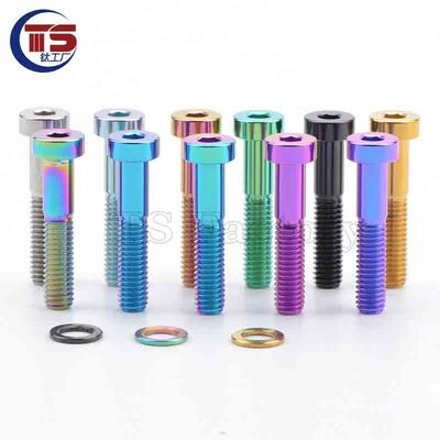 钛工厂 钛合金夹器固定螺丝M6X30mm薄柱头带垫片 高硬度不生锈