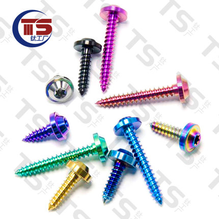TS 钛合金自攻丝M4/M5/M6X10mm-35mm摩托车改装炫酷碟头板牙螺