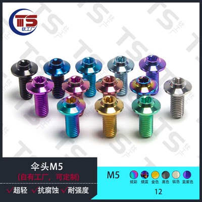 TS钛工厂M5伞头  A3 D10 电动摩托车 钛合金螺丝 支持多色