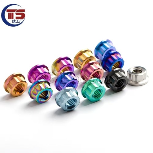 TS 钛工厂 M5/6/8/10/12钛合金螺母 摩托车螺母  十二角螺母TC4